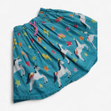 Twirly Skirt Teal with Unicorns