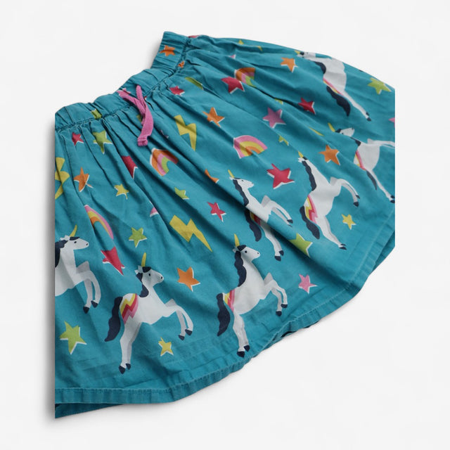 Twirly Skirt Teal with Unicorns
