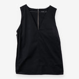 Black 100% Cotton Smart Sleeveless Vest Top