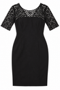 Dress Black Lace Short Sleeve Fitted Occasion