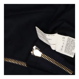 Mini Wool‑Mix Dress – Black with Gold Zip Details