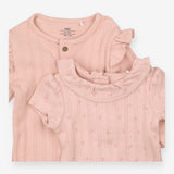 Sleepsuit and Bodysuit Pink Pointelle Set