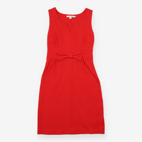 Boden Bright Red V Neck Bow Waist Sleeveless Dress