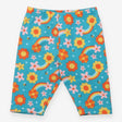 Cycling Short Turquoise with Flowers, bees and Rai