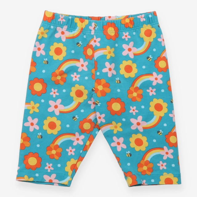 Cycling Short Turquoise with Flowers, bees and Rai