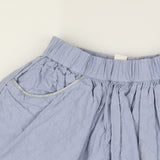 Blue Denim Skirt with Glitter Stitch Pockets