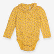 Bodysuit yellow small flowers collar LS