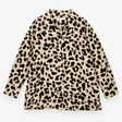 Blouse Beige Black Animal Print Long Sleeve Button