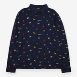 Polo Shirt Long Sleeved Navy Harry Potter