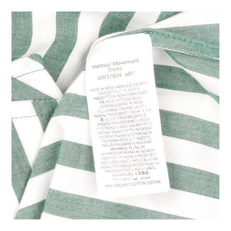Green & Cream Striped Button Through Midi Shirt Dr
