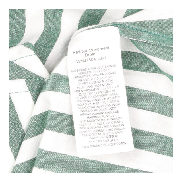 Green & Cream Striped Button Through Midi Shirt Dr