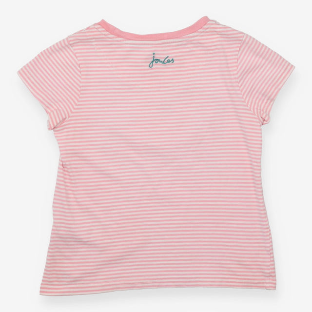 T-Shirt Pink Stripe Sequin Unicorn Applique
