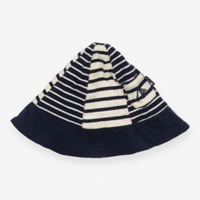 Sun hat jersey navy blue white stripes