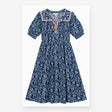 Batik Print Embroidered Tiered Midi Dress