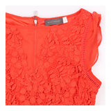 Red Guipure Floral Lace Ladder Trim Fi