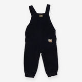 Dungarees Cord Navy Winking Kitten Applique
