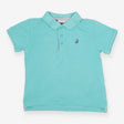 Teal polo with blue boat