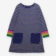 Blue Striped Long Sleeve Dress