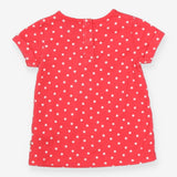 T-Shirt Red Polka Dot Mouse Applique