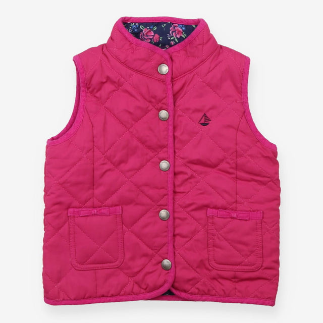Gilet quilted pink floral lining 