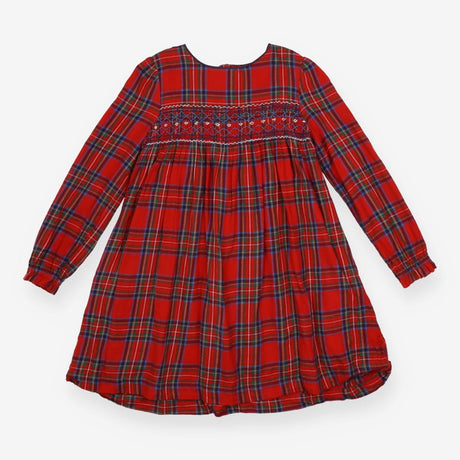 Dress Tartan Red with Embroidery in the Front
