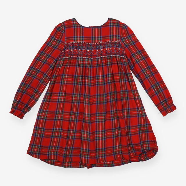 Dress Tartan Red with Embroidery in the Front