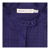 Shirt Dress Purple Tonal Jacquard Long Sleeve