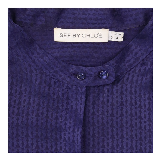Shirt Dress Purple Tonal Jacquard Long Sleeve