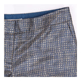 Cropped Trousers Blue Gold Metallic Tweed 7/8