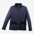 Quilted Blue Fitted Jacket with Floral Lining