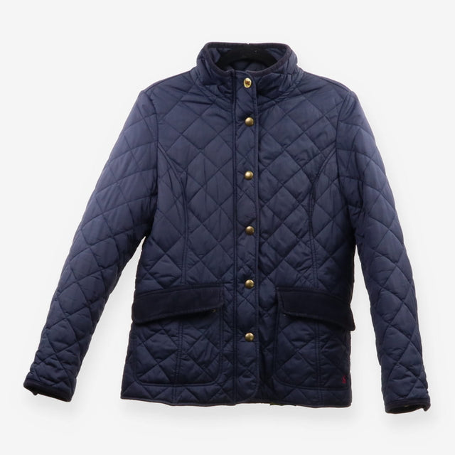 Quilted Blue Fitted Jacket with Floral Lining