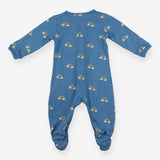 Sleepsuit blue rainbow clouds