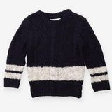 Cable Sweater Navy and White Multi Coloured Specks