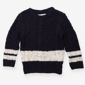 Cable Sweater Navy and White Multi Coloured Specks