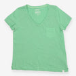 Green Oversized V Neck Pocket T-Shirt Cotton