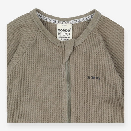 Wondersuit Khaki Green Waffle Zip Up