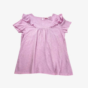 Pink tee with frill S/S arms