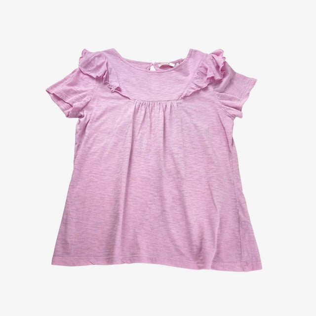 Pink tee with frill S/S arms