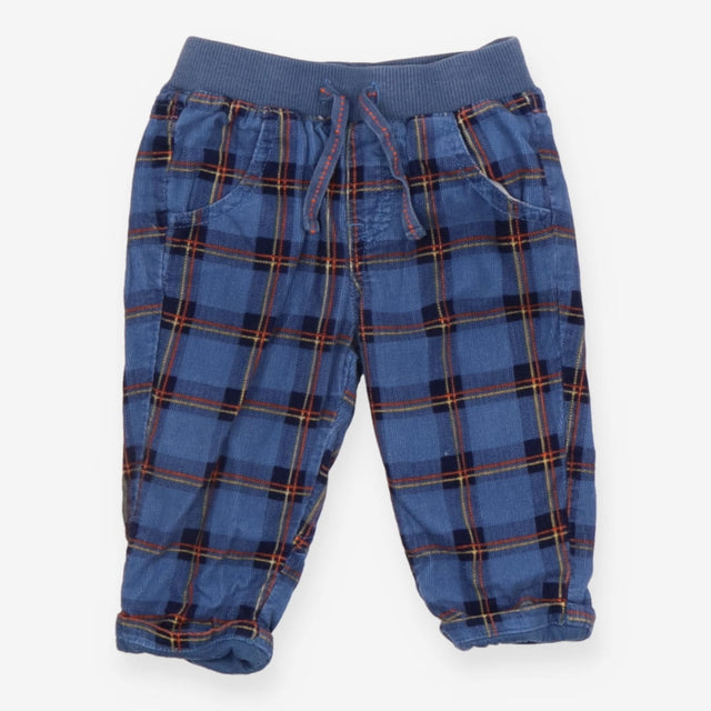 Trousers Pull On Blue Check