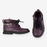 Boots purple rainbow flowers zip 