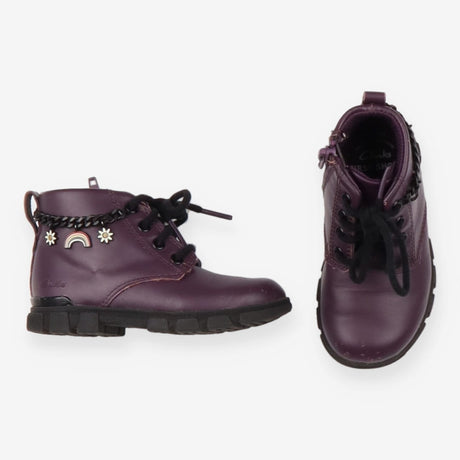 Boots purple rainbow flowers zip 