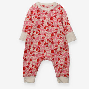 Sleepsuit Footless Cream with Hearts