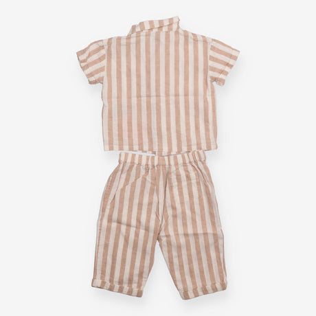 Cream Striped Baby Outfit