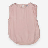 Sleeveless Pink Blouse Stitch Detail Shoulder
