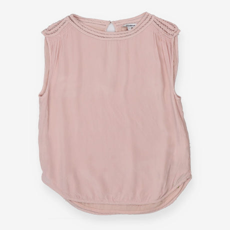 Sleeveless Pink Blouse Stitch Detail Shoulder
