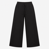 Wide Leg Joggers Black Drawstring Relaxed Trousers