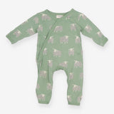 Sleepsuit green sheep