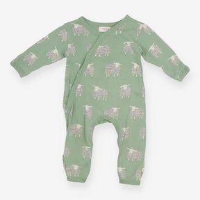 Sleepsuit green sheep