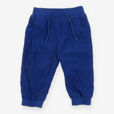 Trousers pull on cord blue drawstring