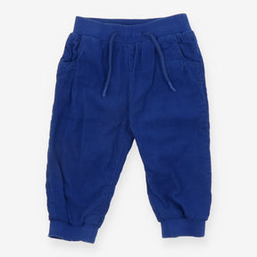 Trousers pull on cord blue drawstring